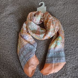 Sharco Women's 100% Large Silk Multicolor Scarf NWT